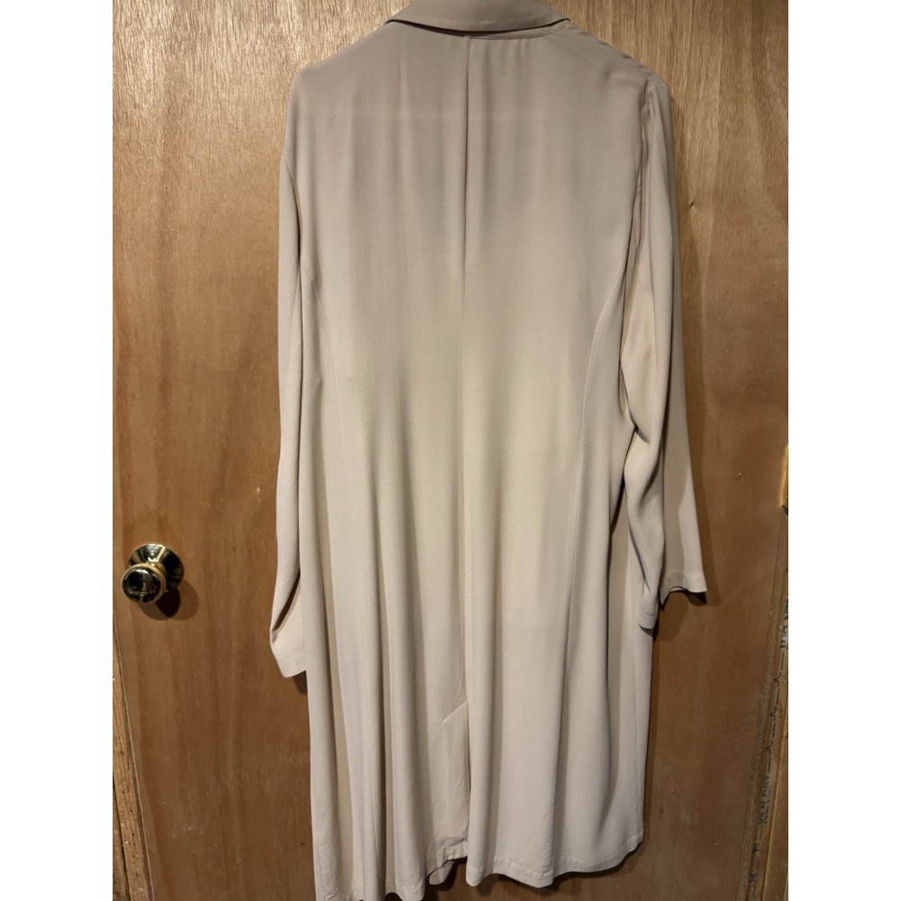 Eileen Fisher  100% Silk Georgette Crepe Trench Coat Duster And Tank Large (R1) - Picture 2 of 10